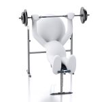 3d renderer image. White people lifting heavy weights. gym concept. Isolated white background